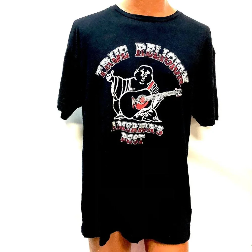 True Religion Buddha Guitar Tee Shirt